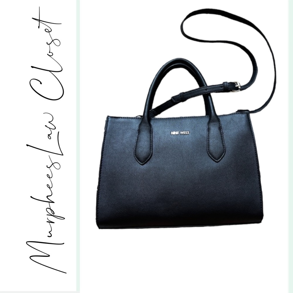 NINE WEST | Black & floral satchel